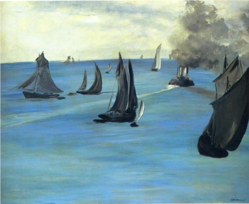 Steamboat leaving Boulogne - Edouard Manet Painting